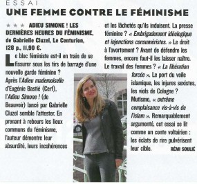 Gabrielle Cluzel dans le Figaro magazine du 13/14 mai 2016